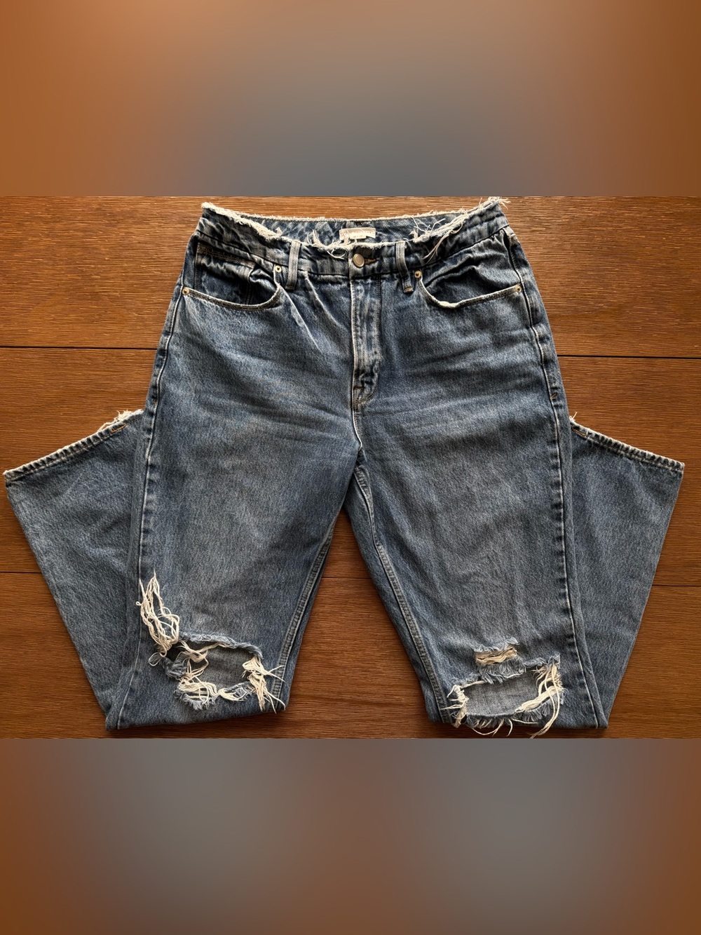 Women's GOOD AMERICAN Distressed
Straight Leg Jeans - Size 12/31